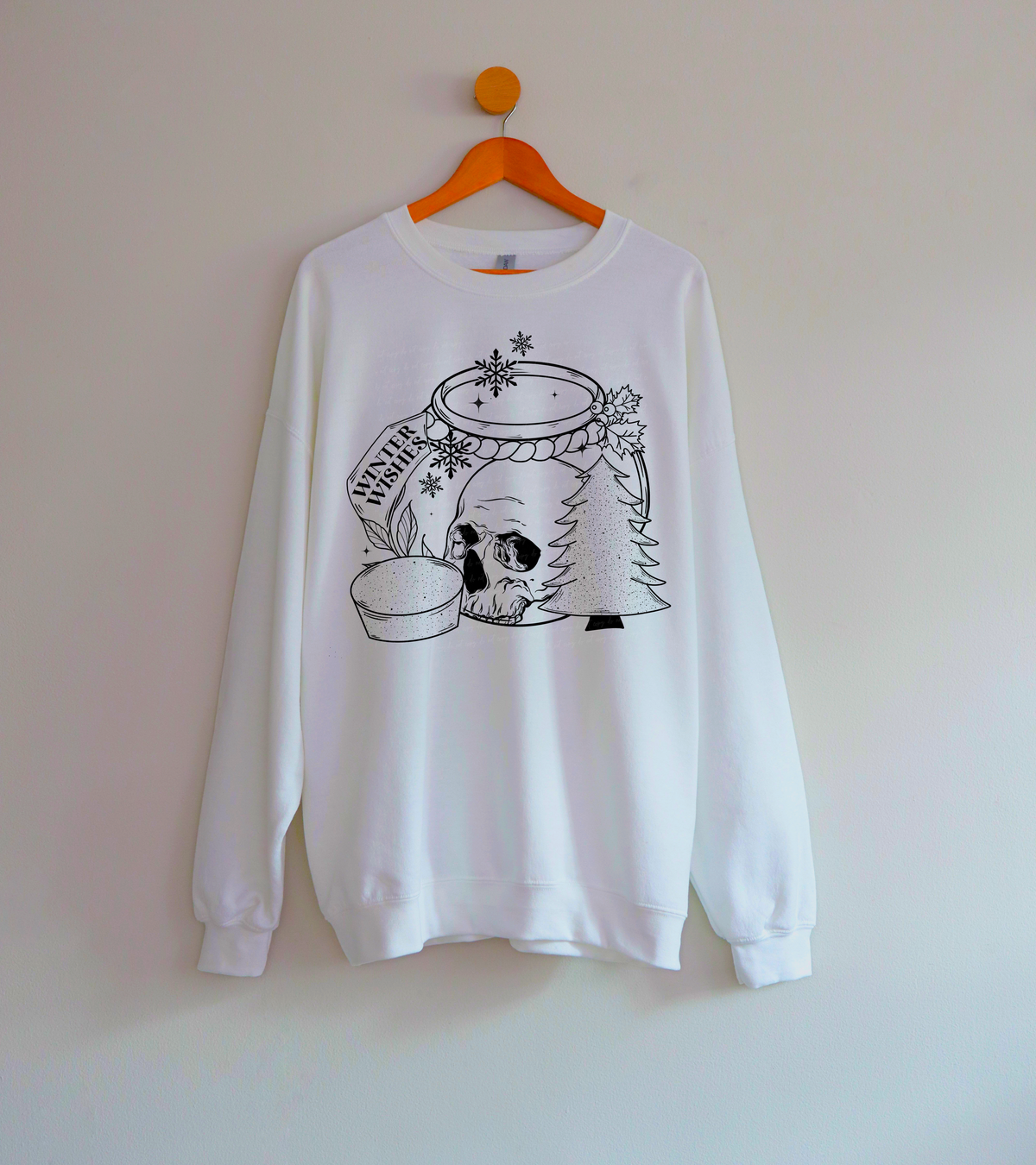 Winter Wishes Skull Tree Snowflakes 114859 DTF transfer