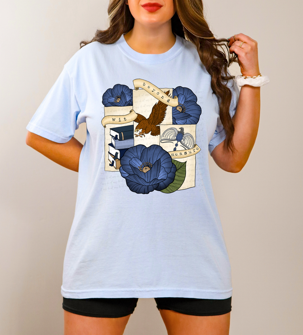 Wit Beyond Measure Blue Floral Raven 115411 DTF transfer