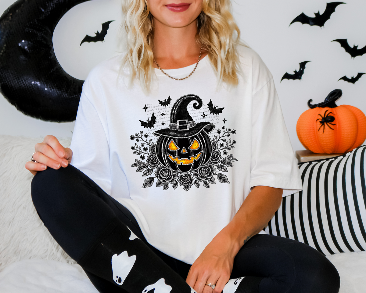 Witch Pumpkin Bats 46584 DTF transfer