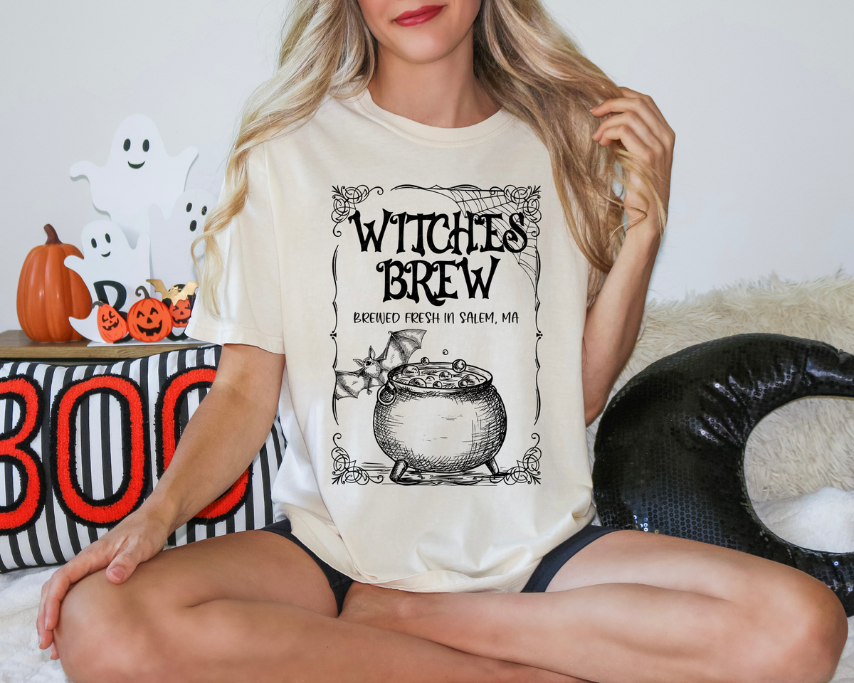 Witches Brew Brewed Fresh In Salem MA Frame Cauldron 115883 DTF Transfer