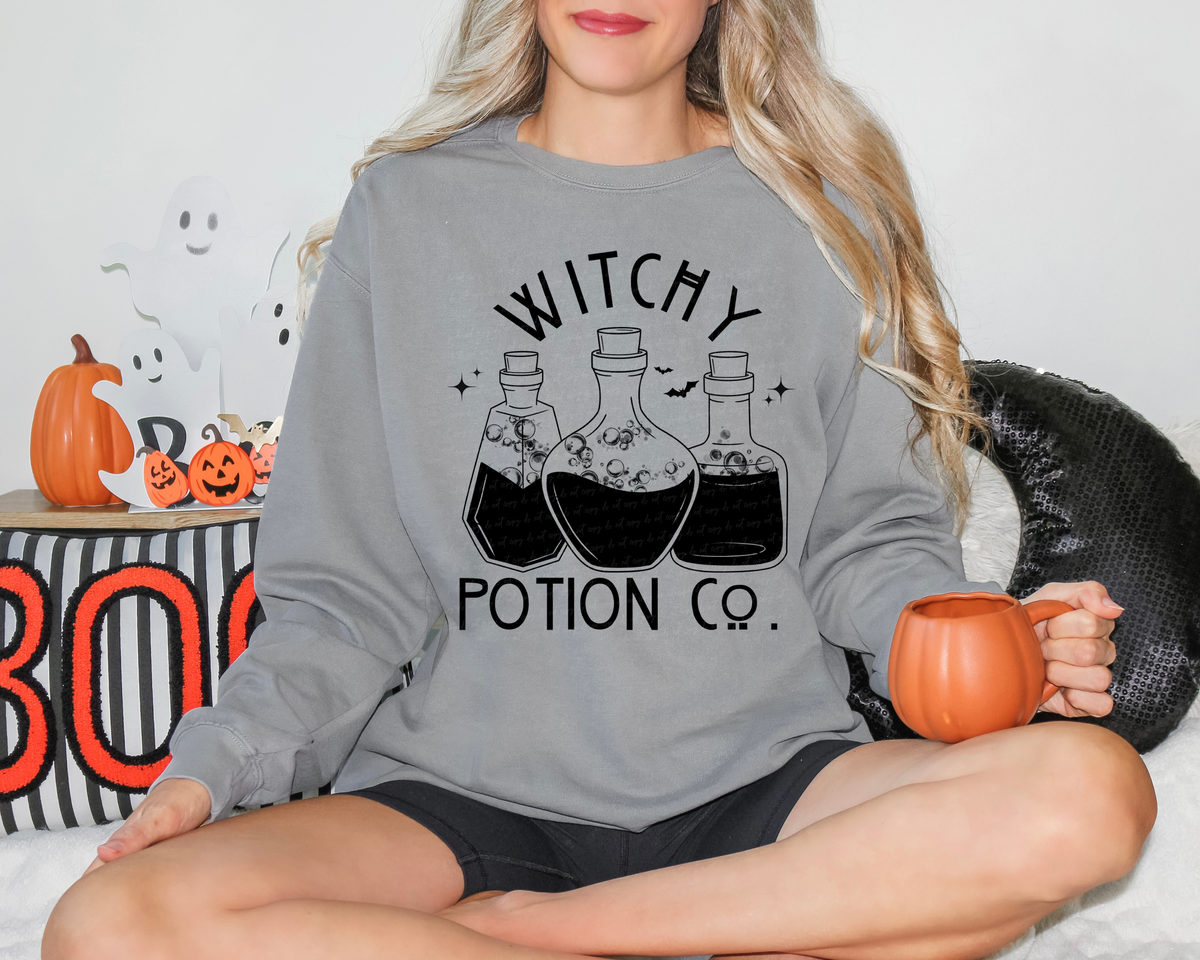 Witchy Potion Co Bottles Black Font 114749 DTF transfer