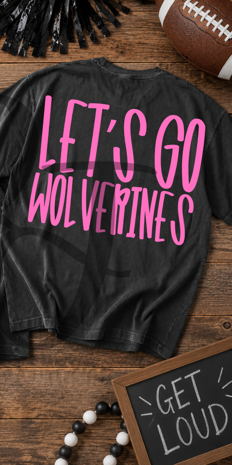 Lets go wolverines- pink (Parker) DTF Transfer