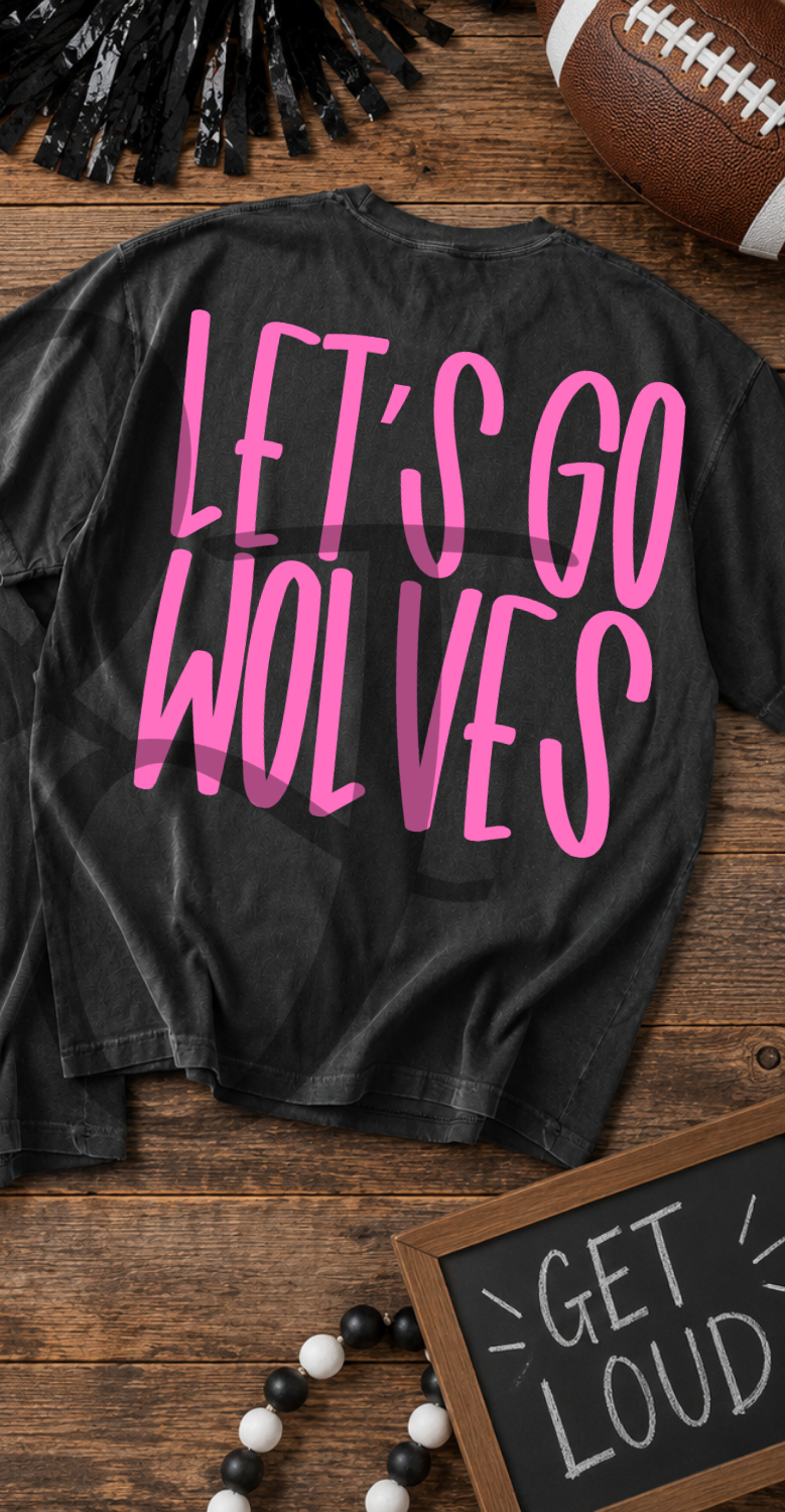 Lets go wolves- pink (Parker) DTF Transfer