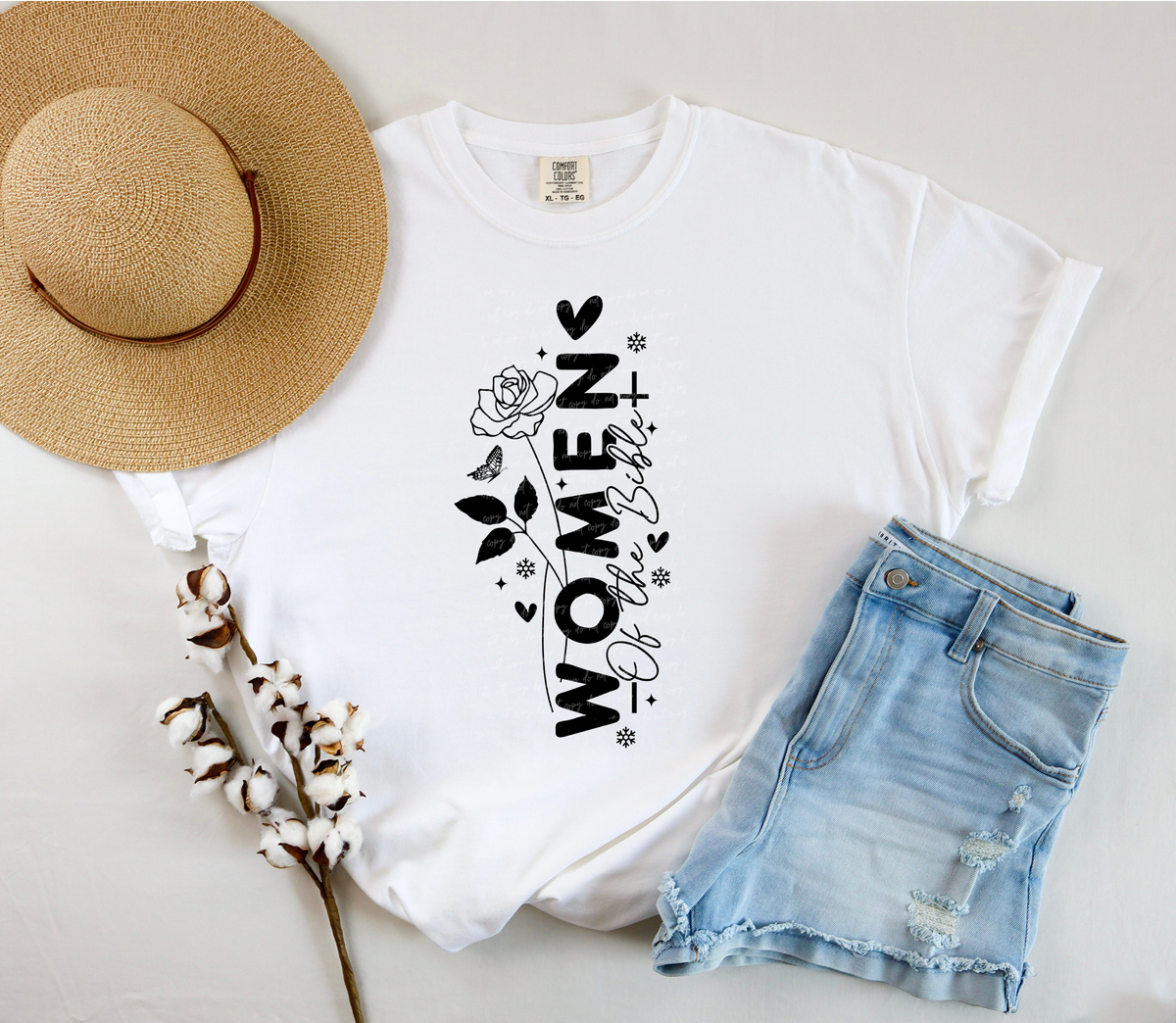 Women Of The Bible Floral Black 76147 DTF Transfer