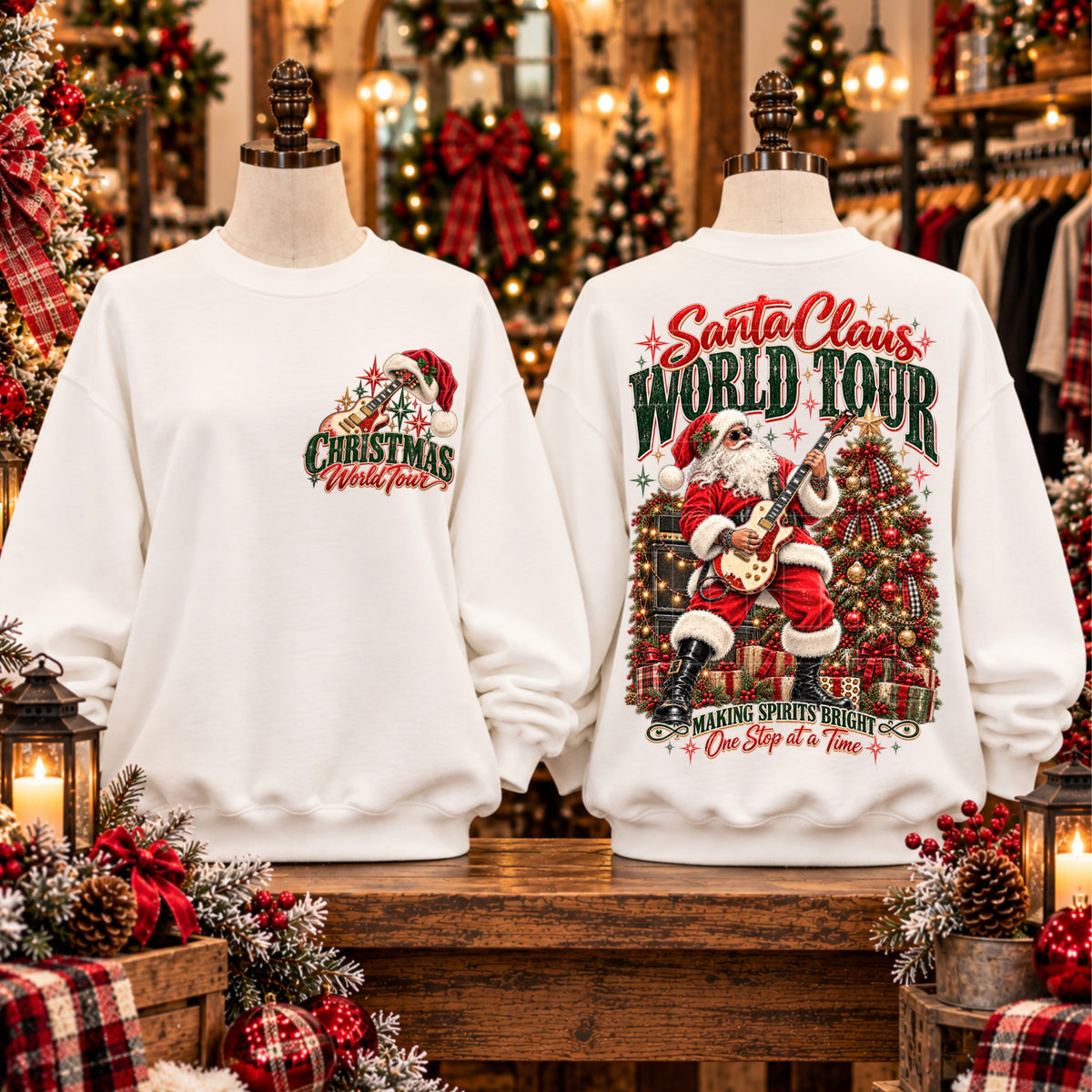 Santa clause world tour Santa hat (BACK ONLY) (SDD) DTF Transfer