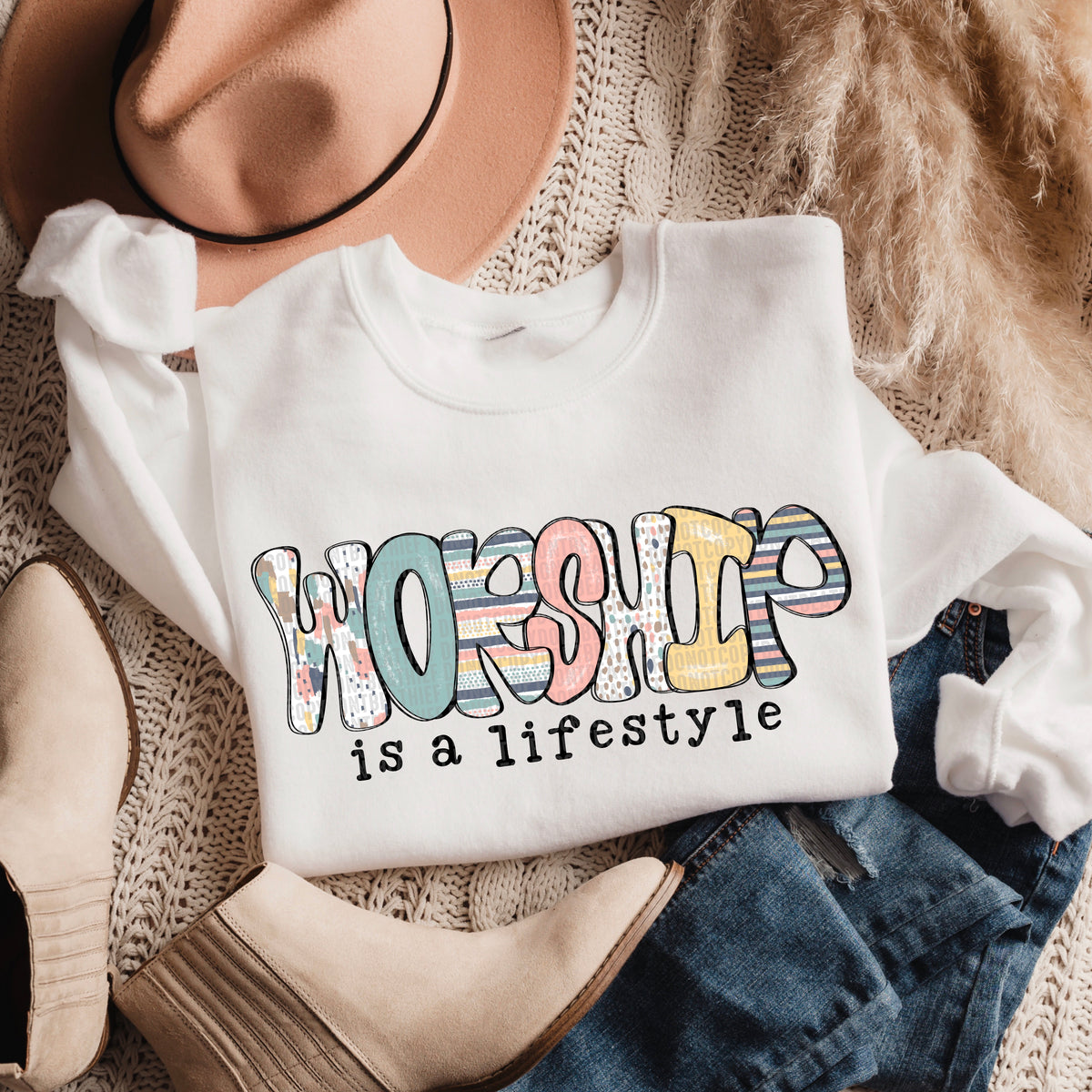 Worship Is A Lifestyle BLACK font (SDD) DTF Transfer