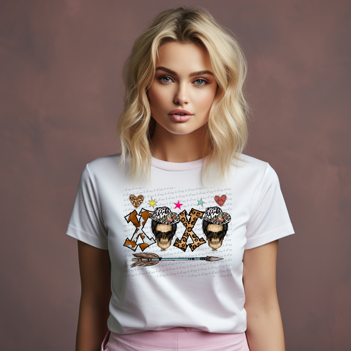 Xoxo Cowhide Leopard Skulls 71551 DTF Transfer