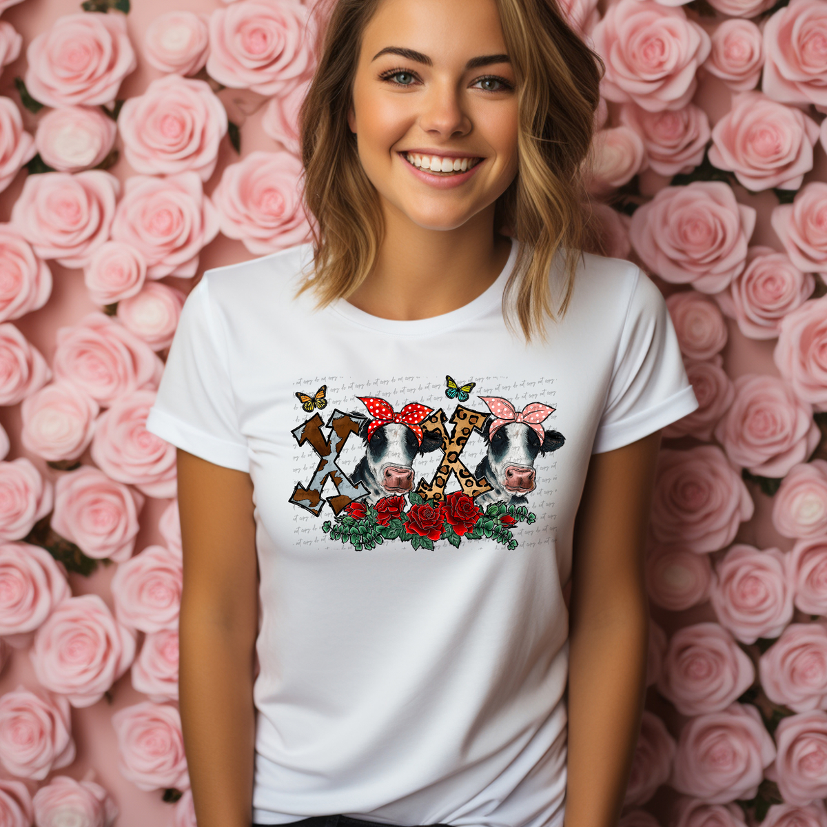 Xoxo Cows Floral 71552 DTF Transfer