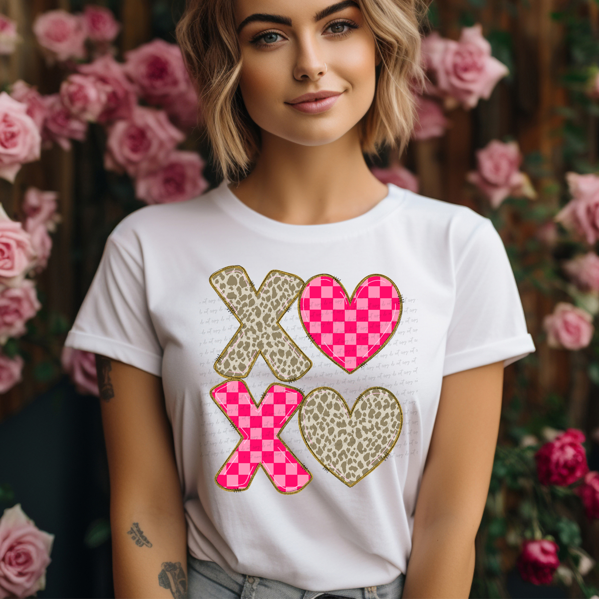 Xoxo Leopard Pink Checker 81847 DTF Transfer