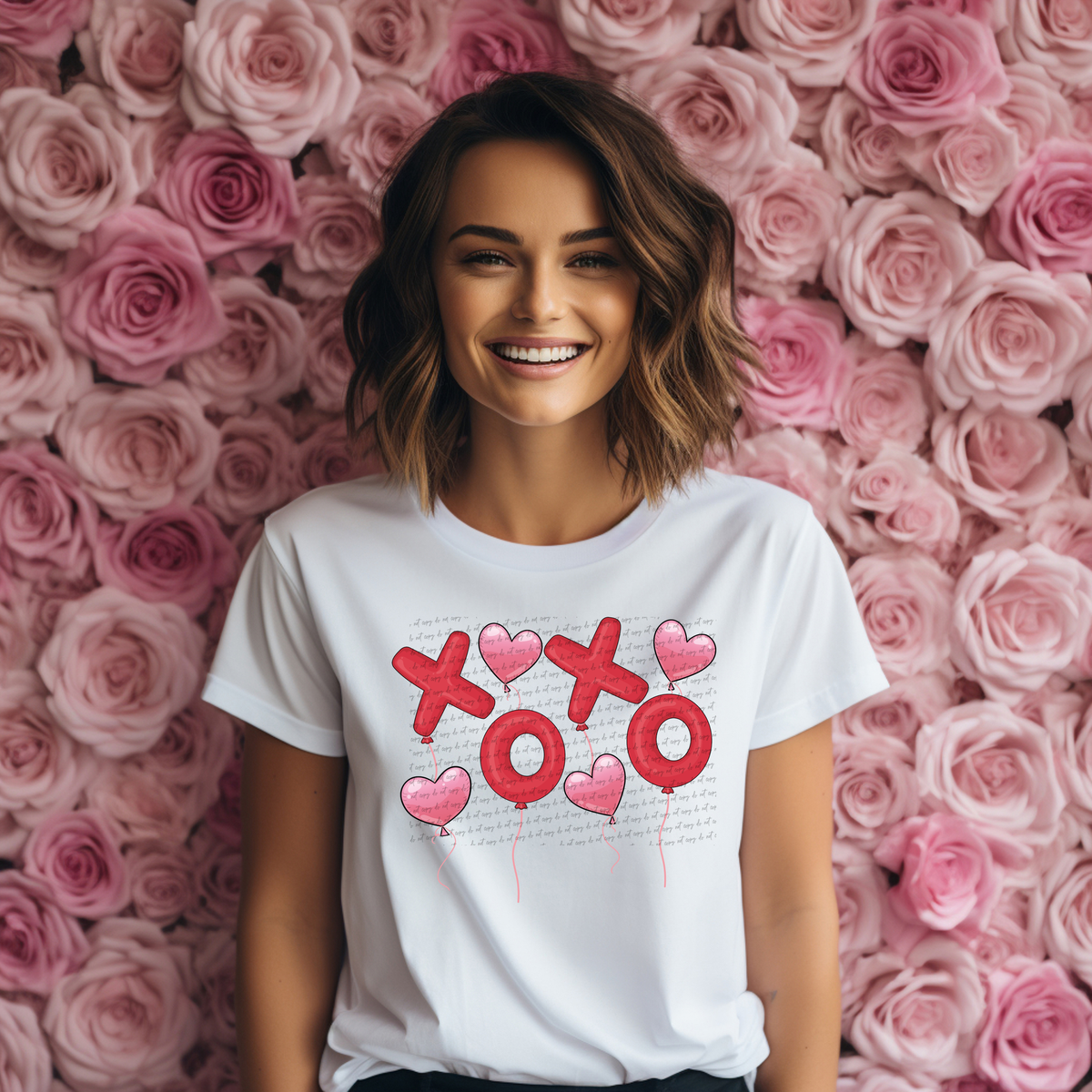 Xoxo Pink Heart Balloon 71852 DTF Transfer
