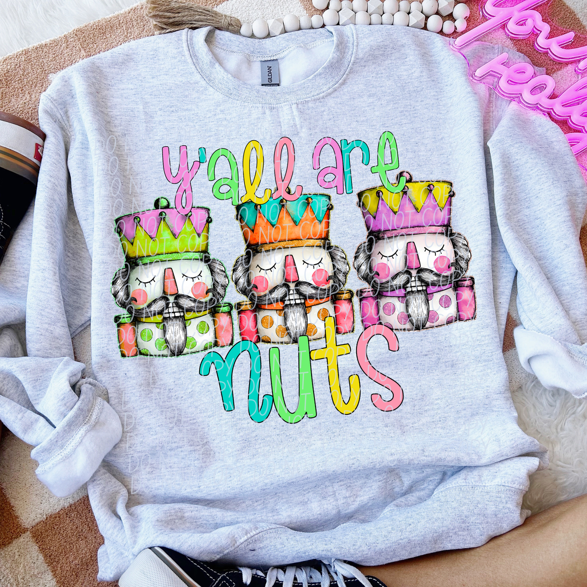 Y'all are nuts rainbow (City) DTF Transfer