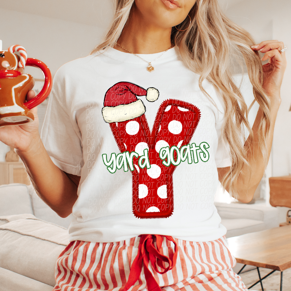 Y Yard Goats Christmas Faux Embroidery (CITY) 66390 DTF transfer