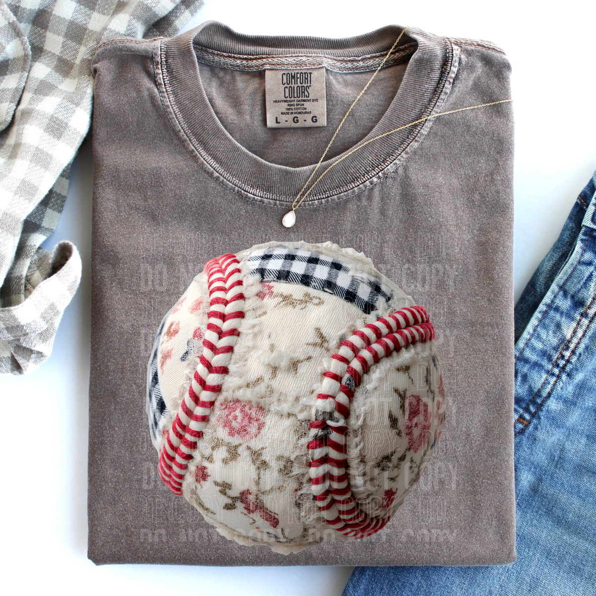 Faux patchwork baseball (SBB) DTF transfer