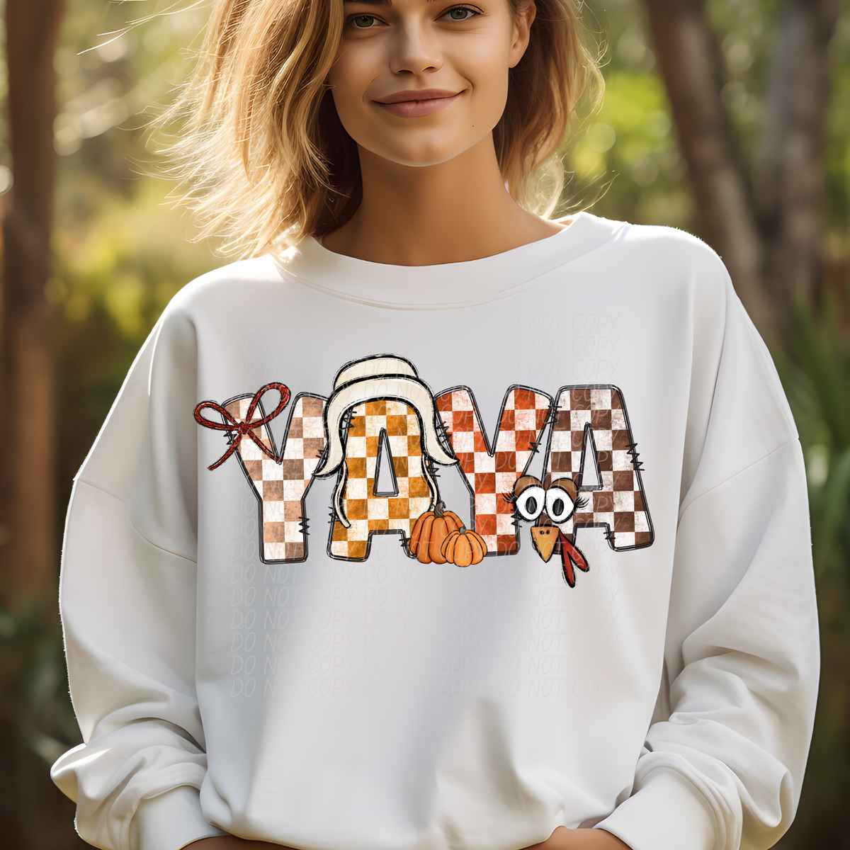 Yaya Fall Picnic Pattern (City) DTF transfer