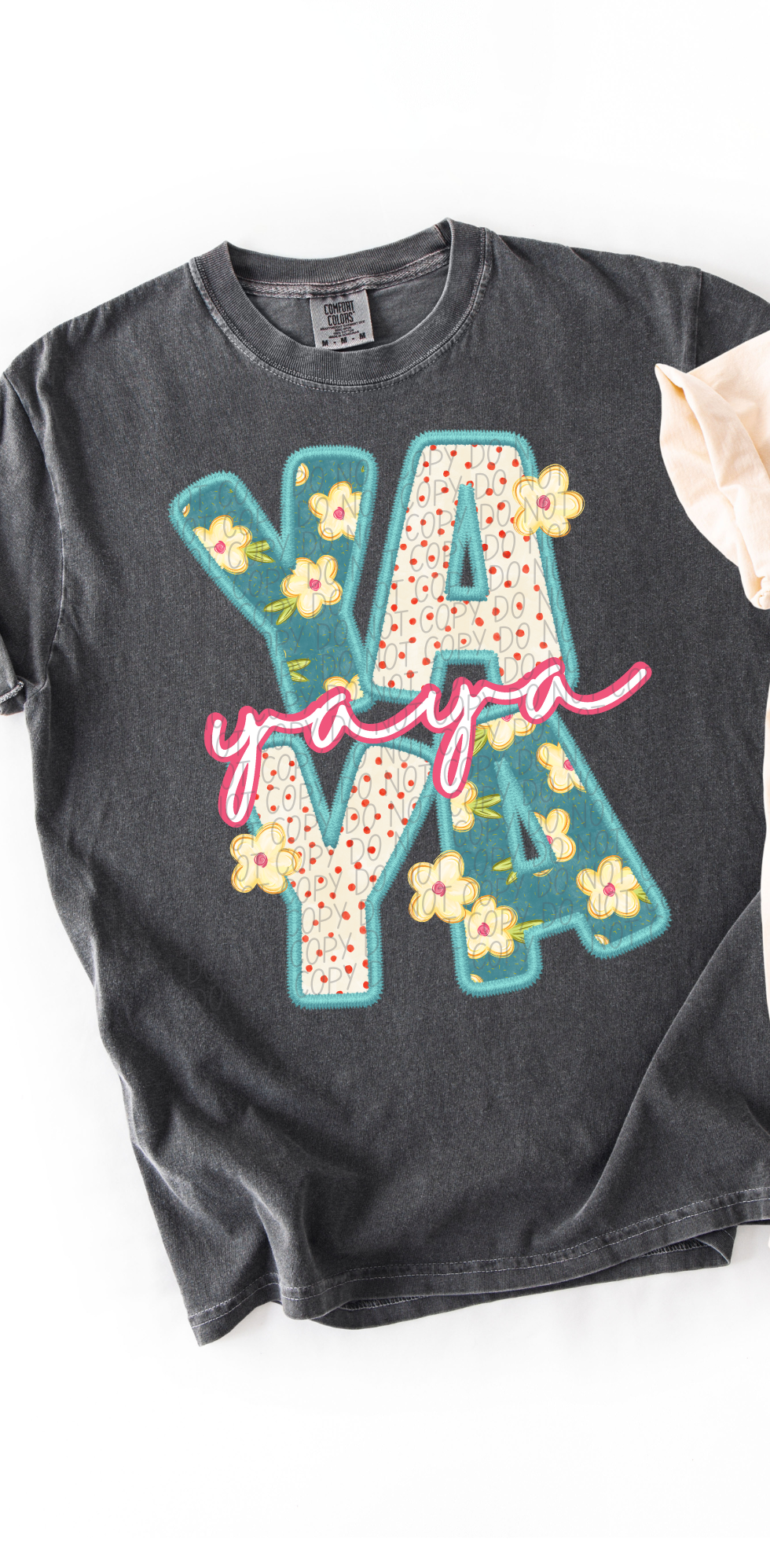 Yaya Vintage Name with Pink Font (City) DTF Transfer