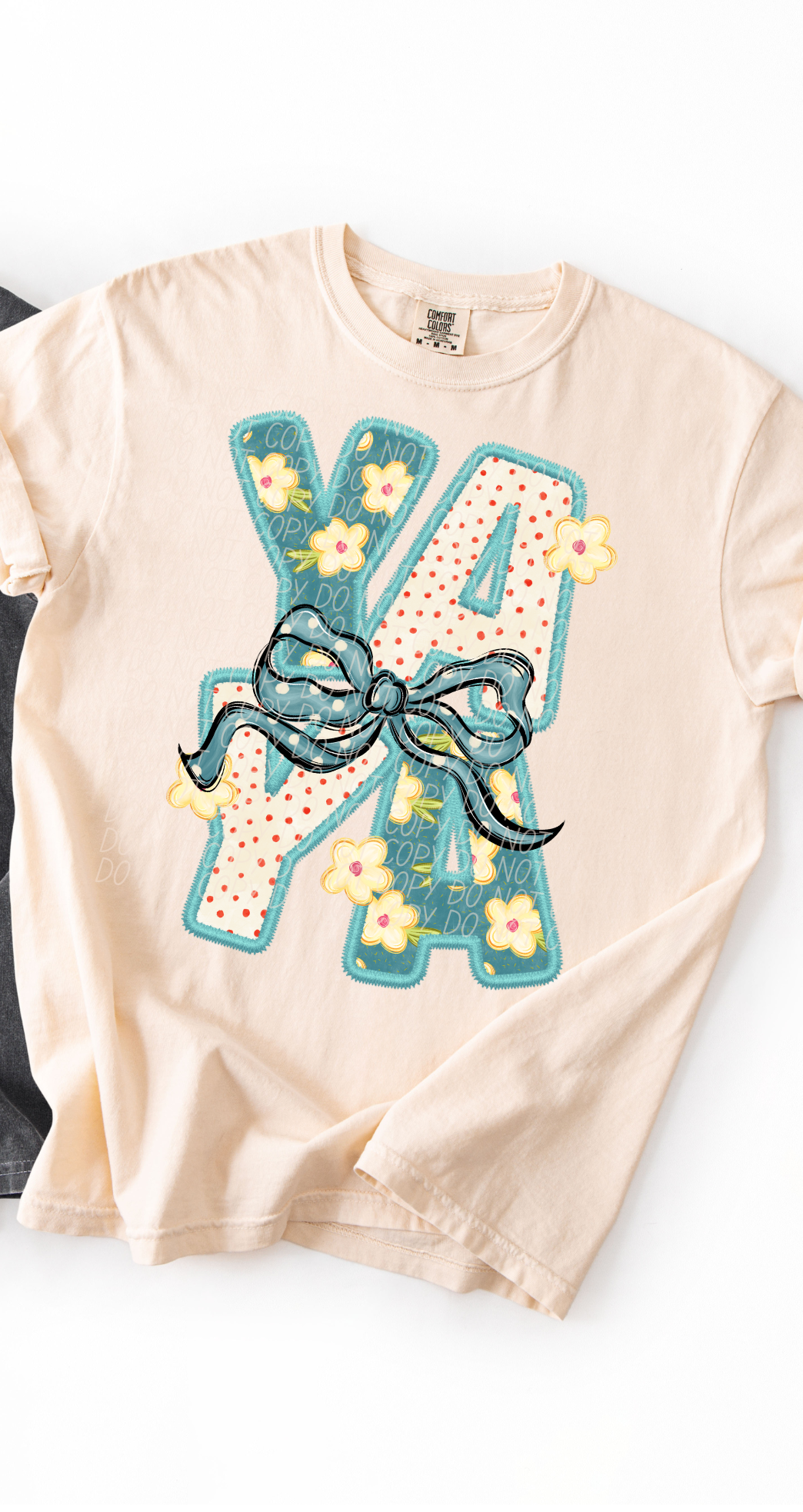 Yaya Vintage Name with Bow (City) DTF Transfer