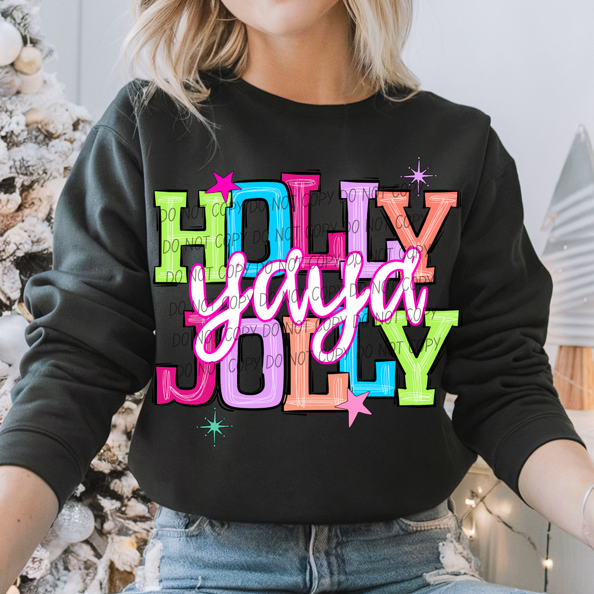 yaya holly jolly names (city) DTF Transfer
