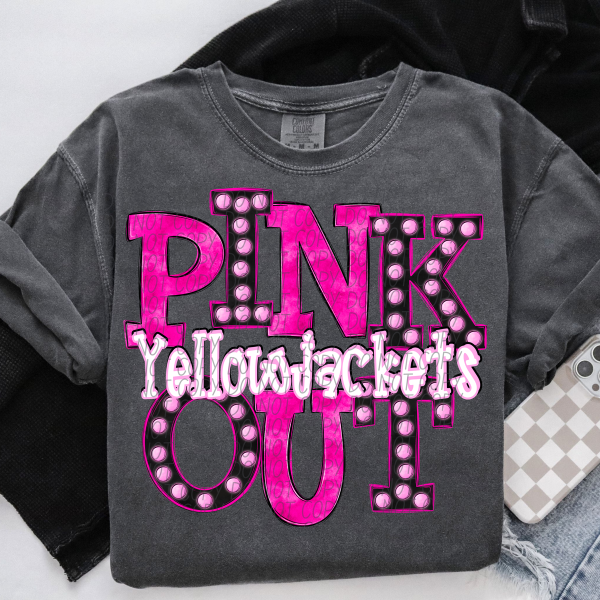 Yellowjackets Pink Out Marquee (City) 113062 DTF transfer