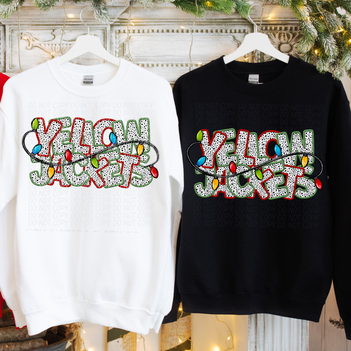 Yellowjackets Christmas Light Mascots (City) DTF Transfer