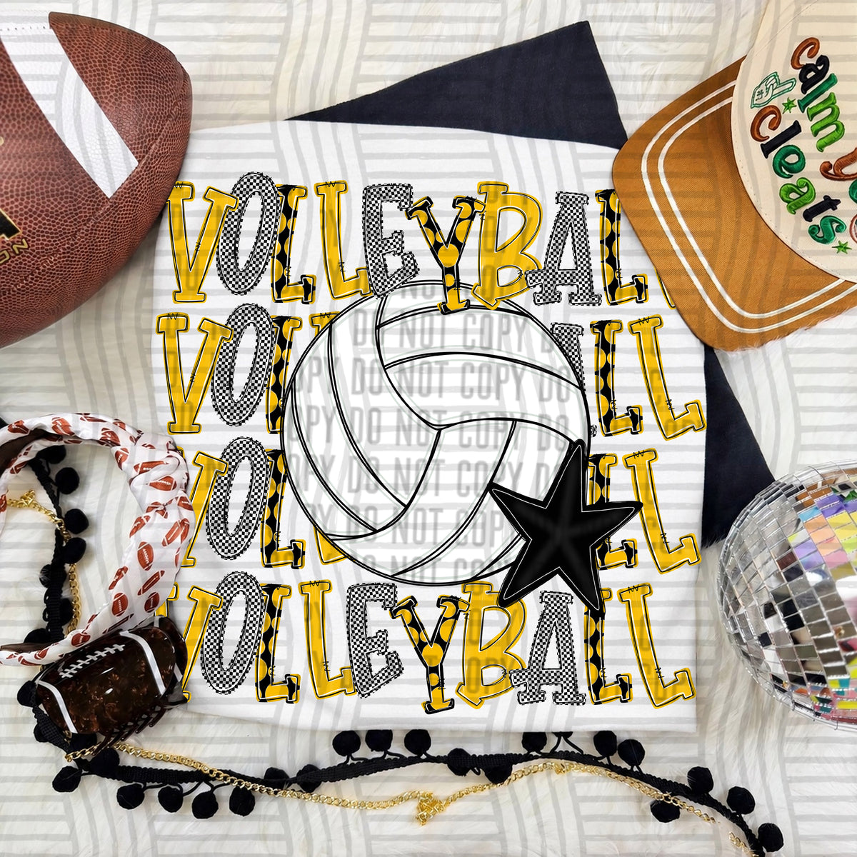 Yellow-Volleyball quad stacked (Caplinger) DTF Transfer