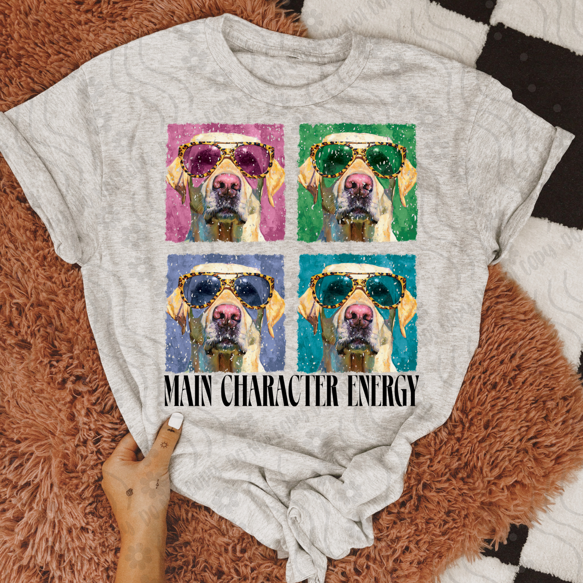 Yellow Labrador Retro Vibe Main Character Energy 108342 DTF transfer