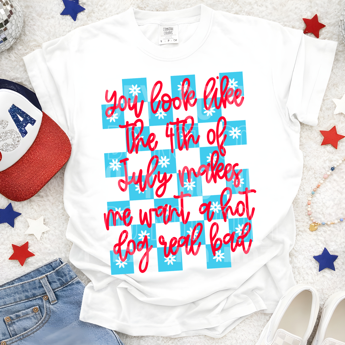 You look like the 4th of July checkered (SBB) DTF Transfer