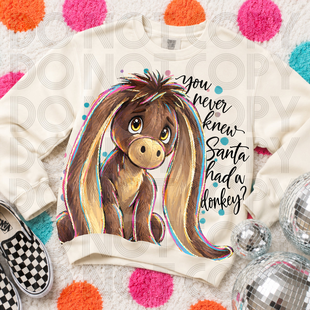 You never knew Santa had a donkey? (Renewed) DTF Transfer
