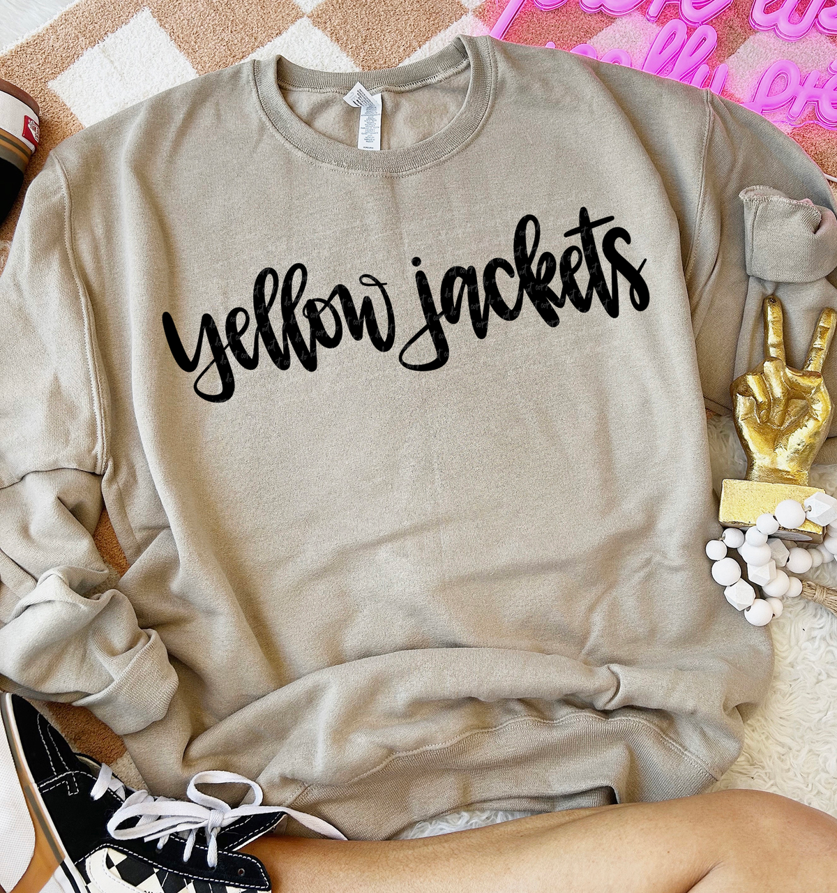 Yellow Jackets Hand Lettered 54184 DTF transfer
