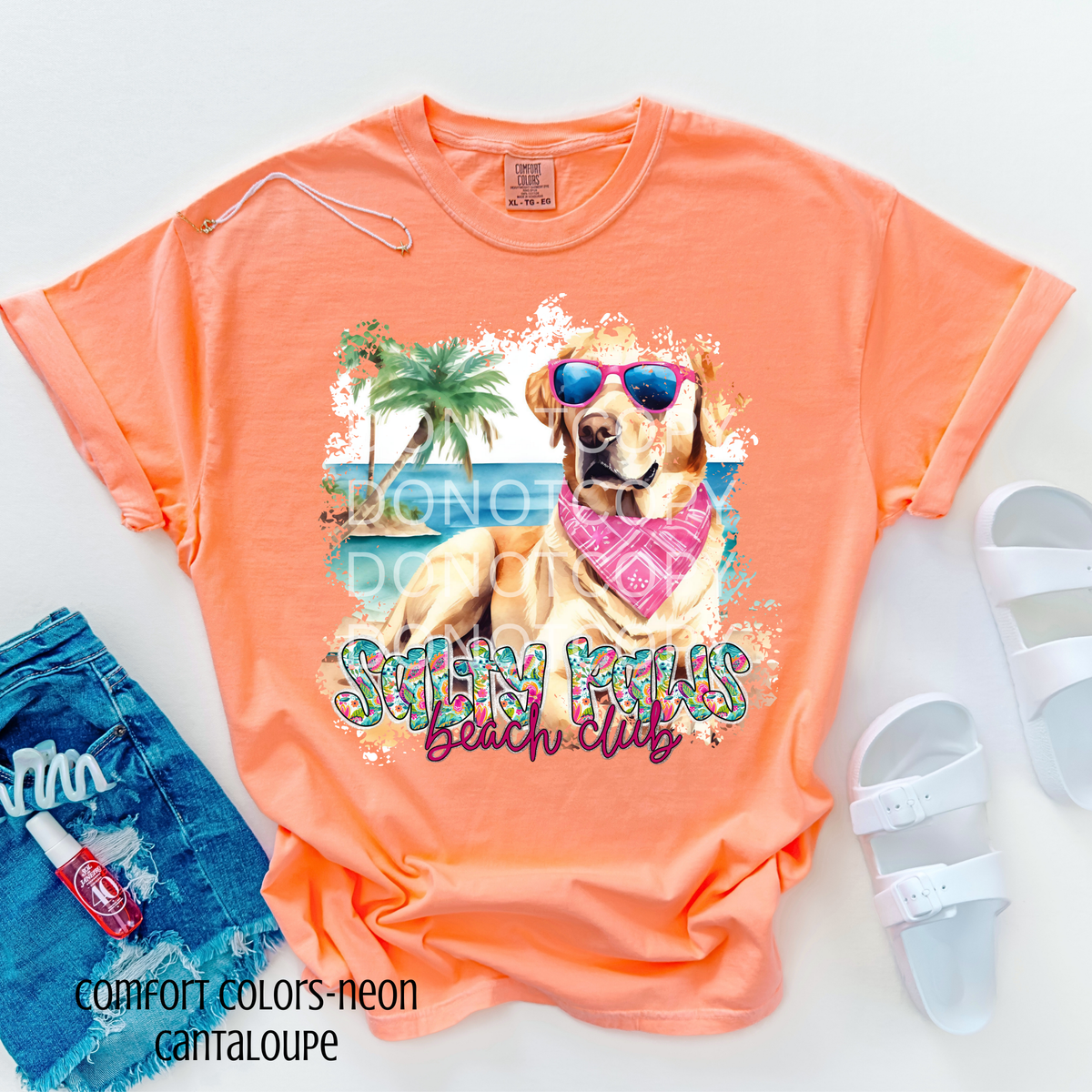 Yellow Lab Salty Paws Beach Club (CSG) 101081 DTF transfer