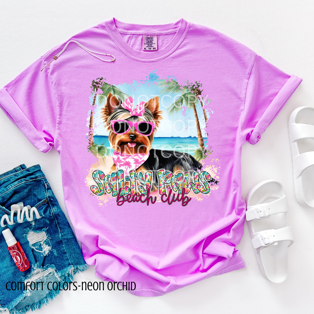 Yorkie Salty Paws Beach Club (CSG) 101101 DTF transfer