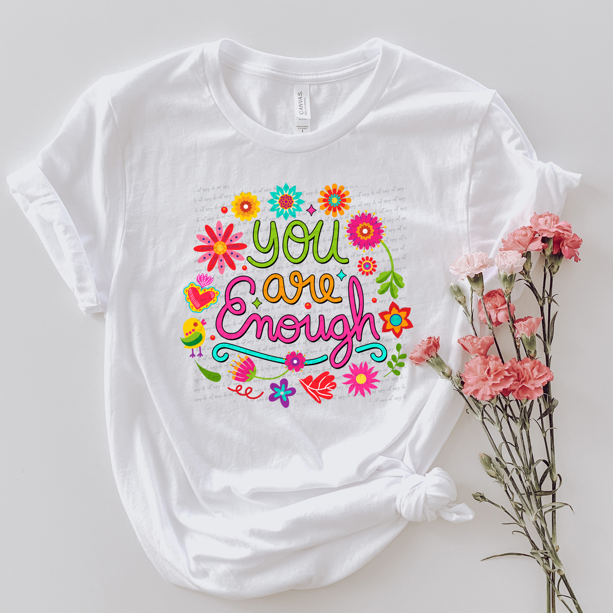 You Are Enough Floral Round 76774 DTF Transfer