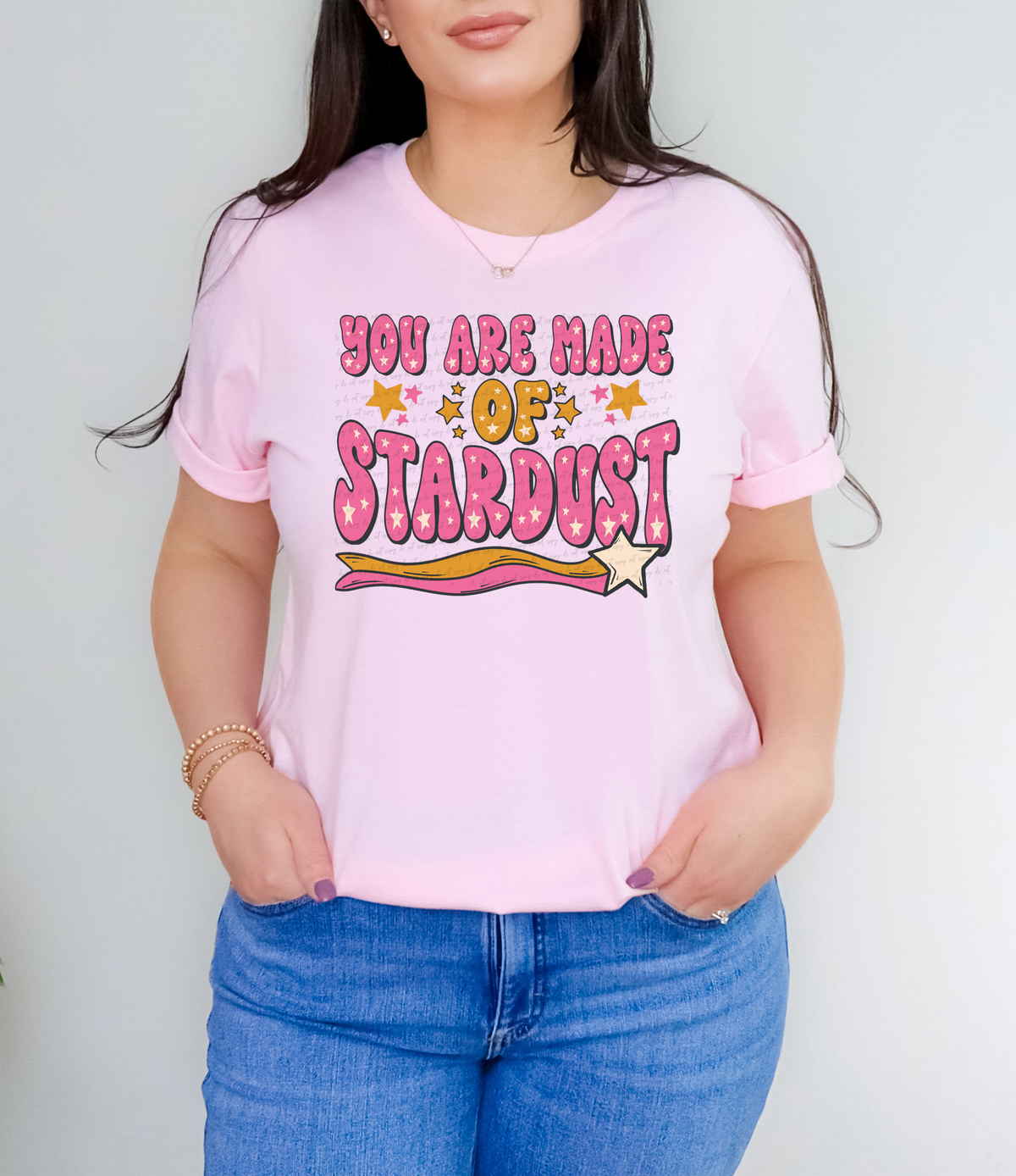 You Are Made Of Stardust Pink Orange 89026 DTF Transfer