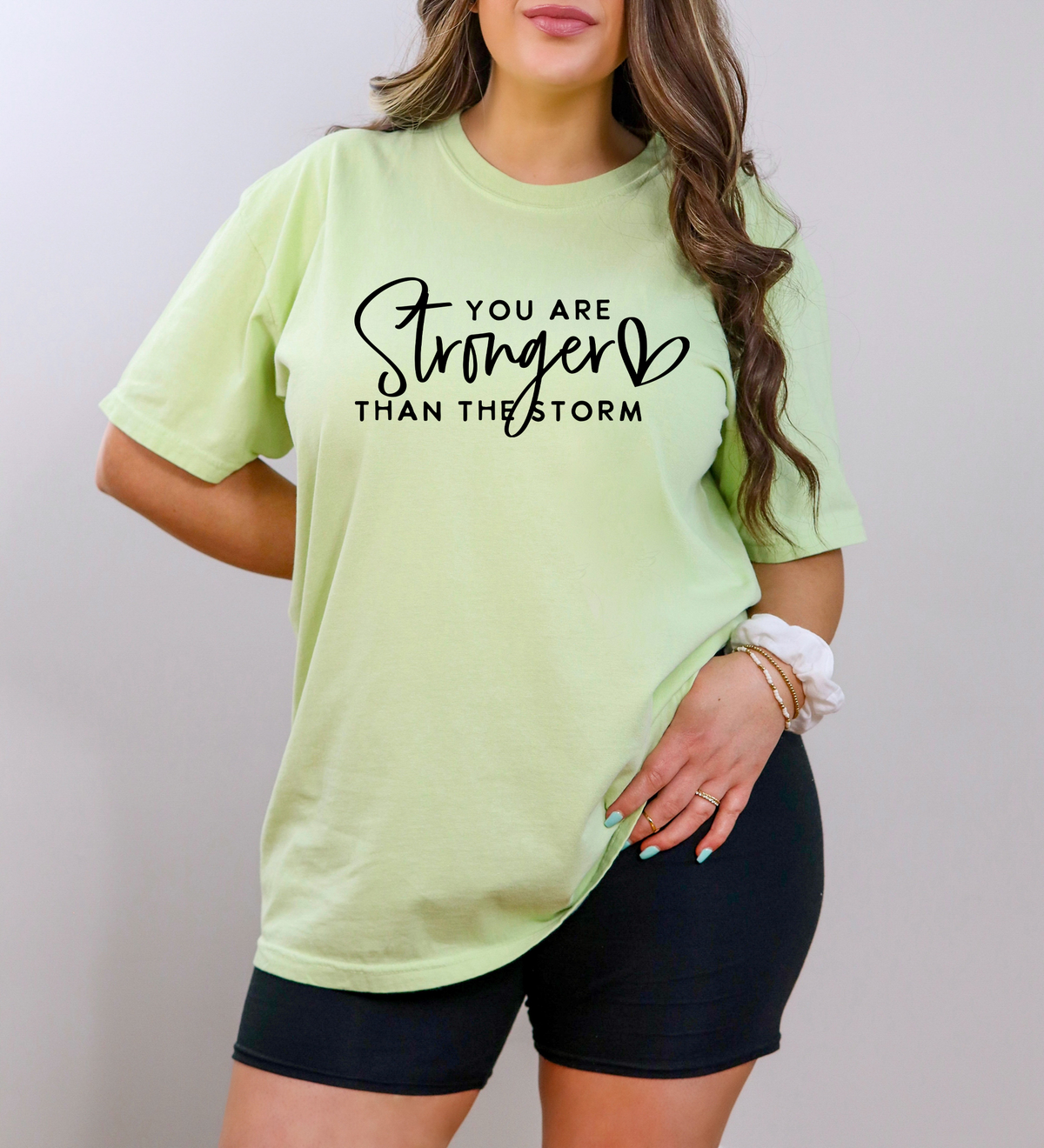 You Are Stronger Than The Storm Typography Black 76775 DTF Transfer