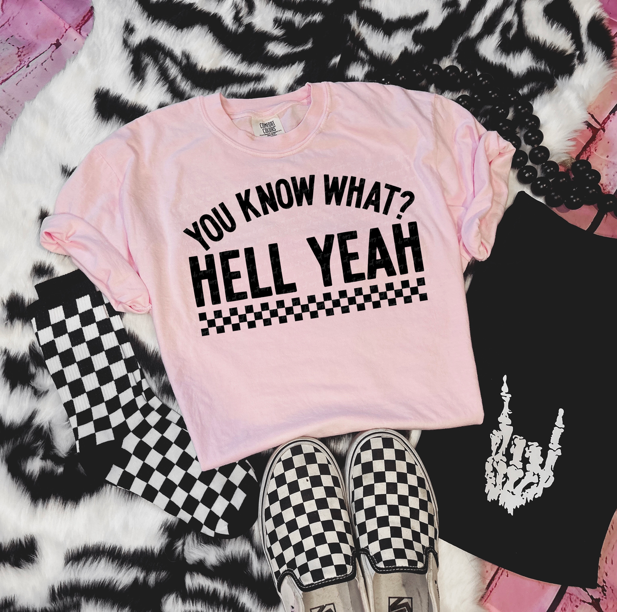 You Know What Hell Yeah Checker Black 86371 DTF Transfer