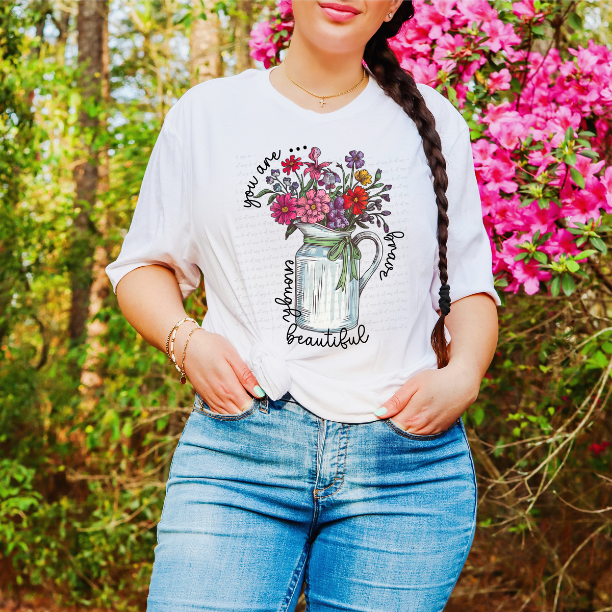 You Are Brave Enough Beautiful Flower Vase 117813 DTF transfer