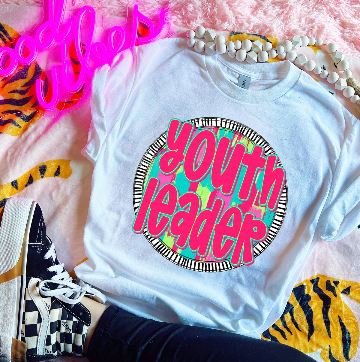 Youth Leader Pink Font Circle 111447 DTF transfer