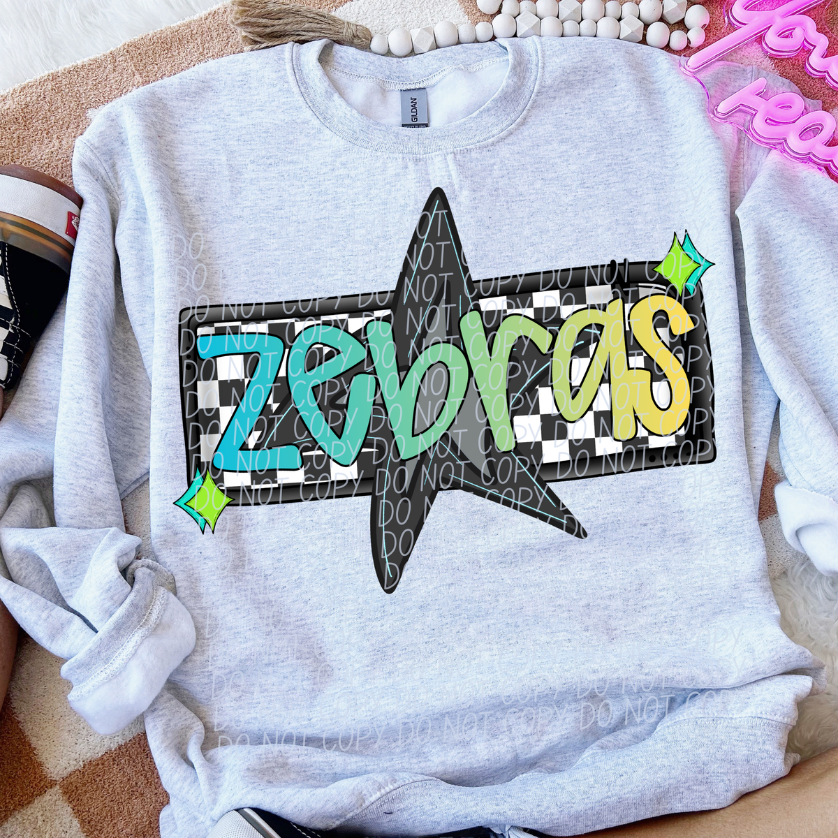 Zebra Skater Boy Mascot (City) DTF transfer