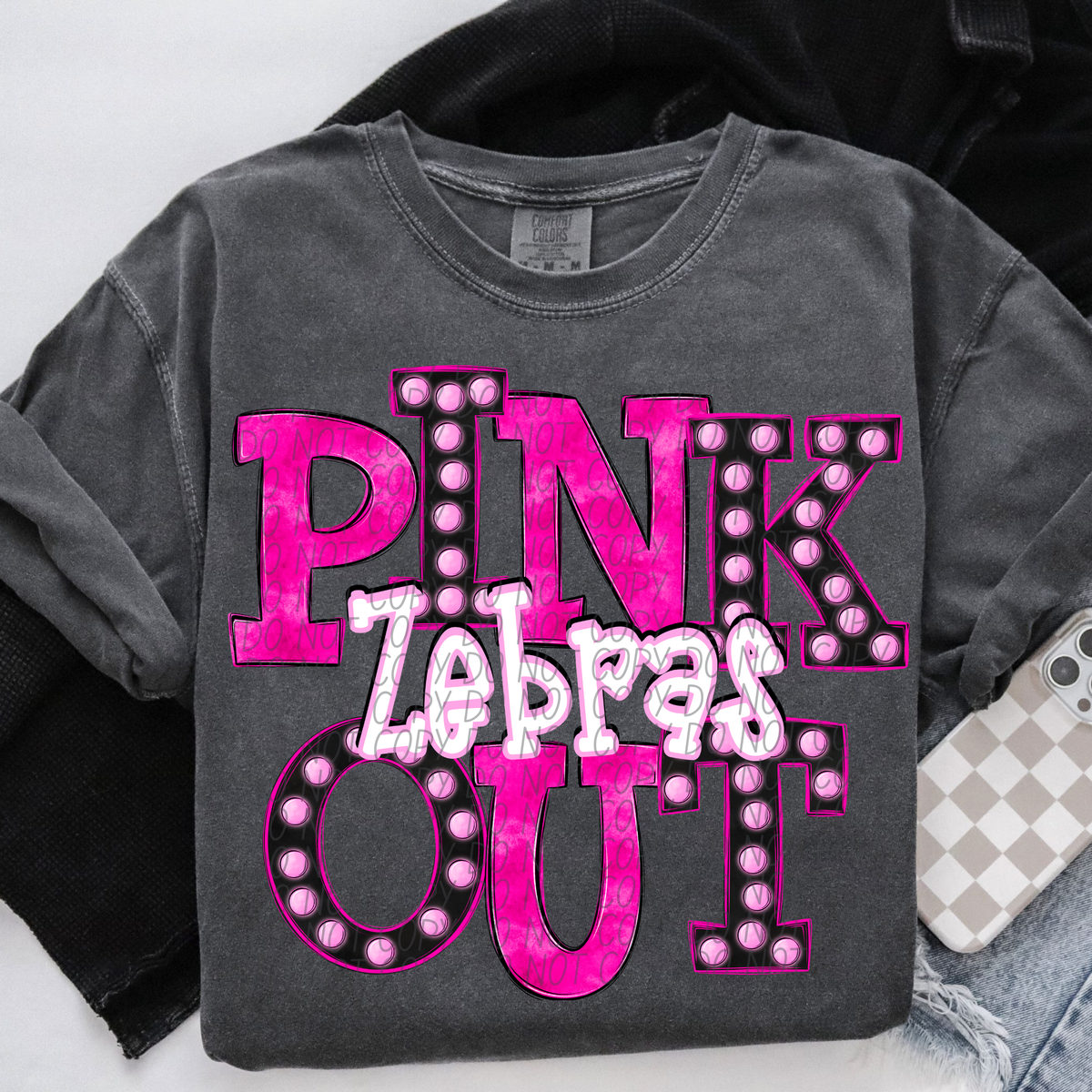 Zebras Pink Out Marquee (City) 113063 DTF transfer
