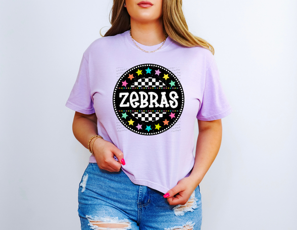 Zebras Checkered Stars 42305 DTF transfer