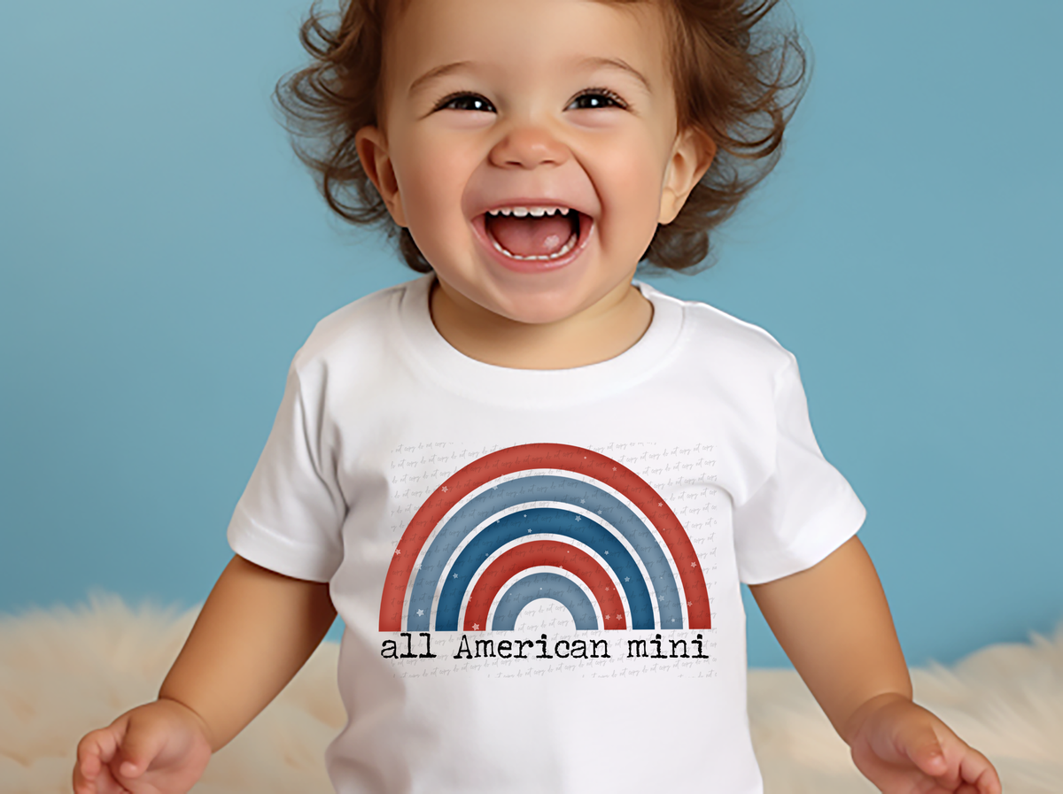 All American Mini Red and Blue Tone Rainbow 114757 DTF transfer