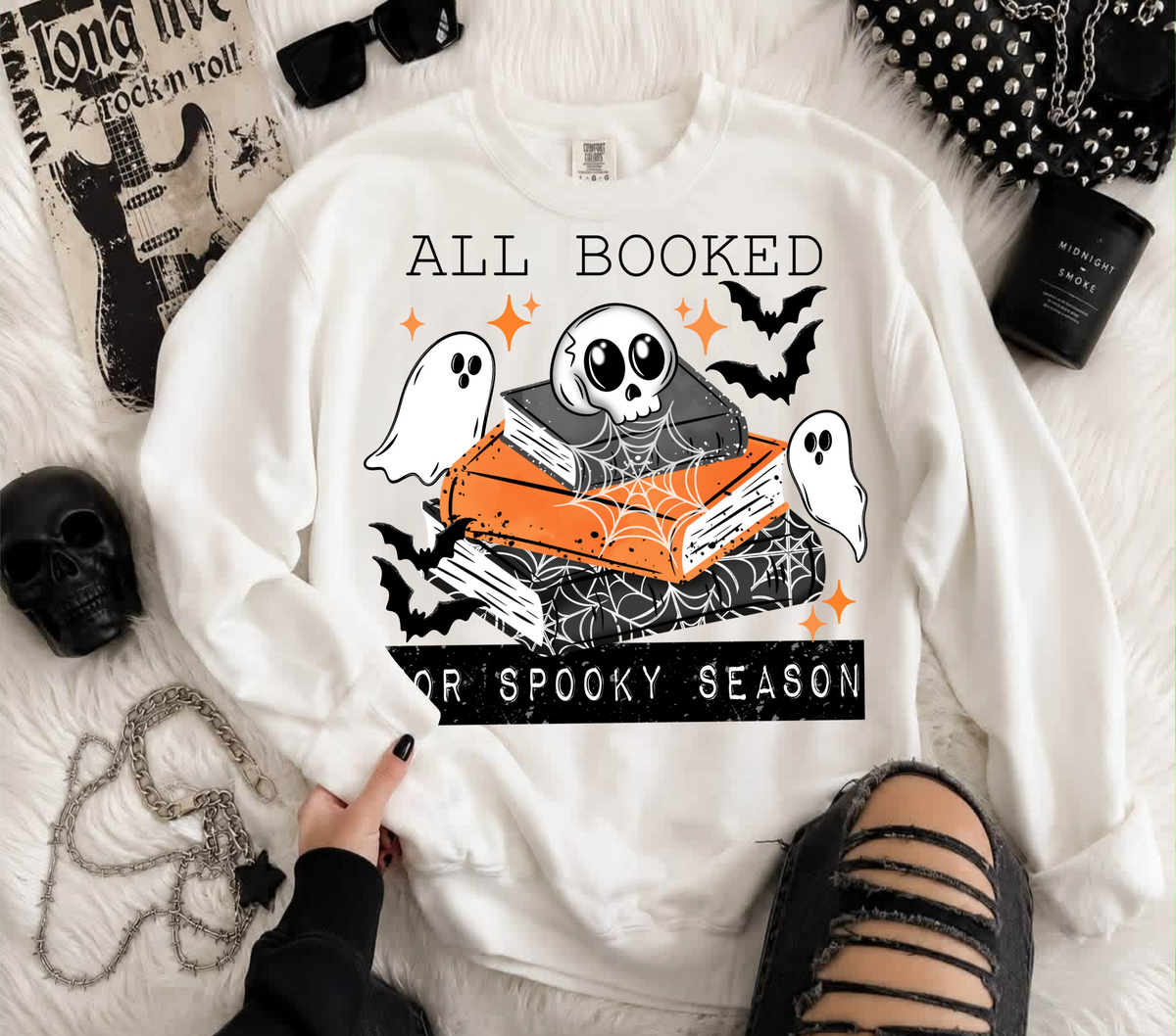 All booked for spooky season ghost (Linda) DTF Transfer