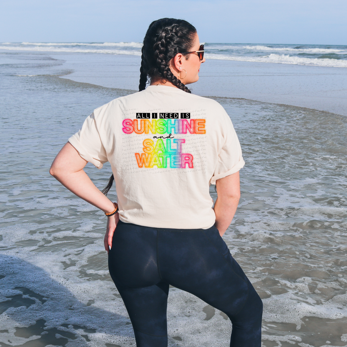 All I Need Is Sunshine and Salt Water Neon Font 114758 DTF transfer