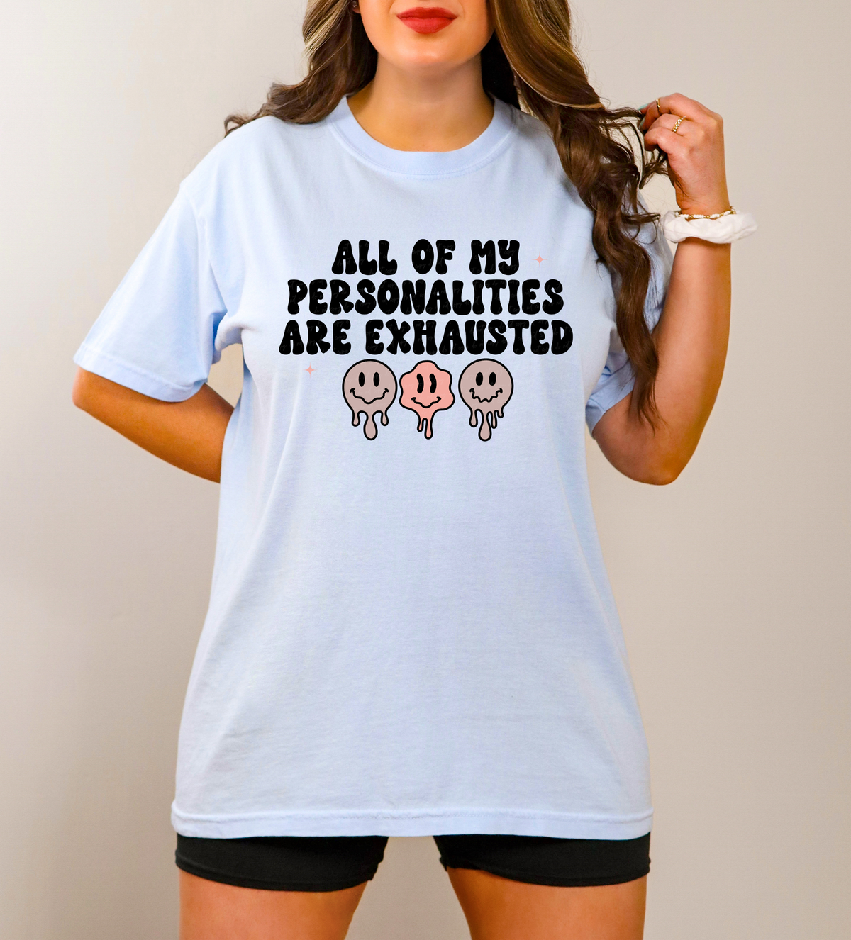 All of My Personalities Are Exhausted Drippy Smiley 116784 DTF Transfer