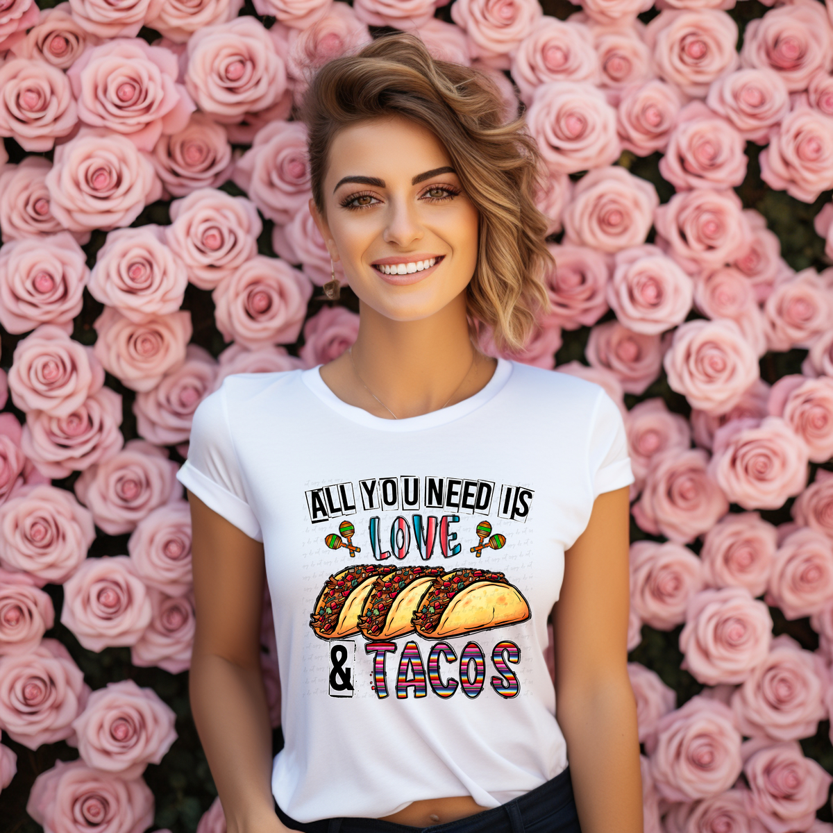 All You Need Is Love and Tacos 116190 DTF Transfer