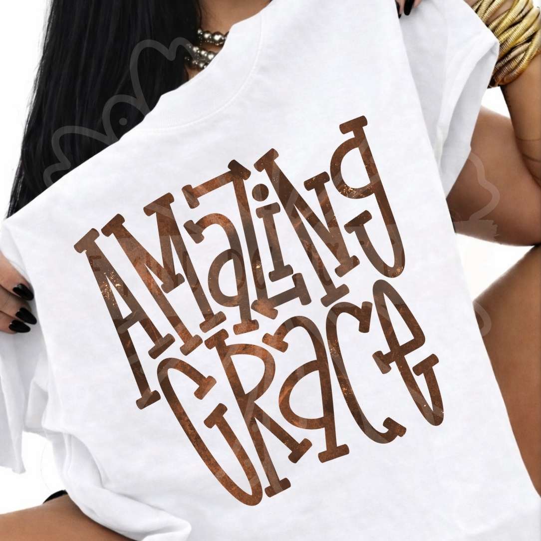 Amazing brown font (Vehement) DTF transfer