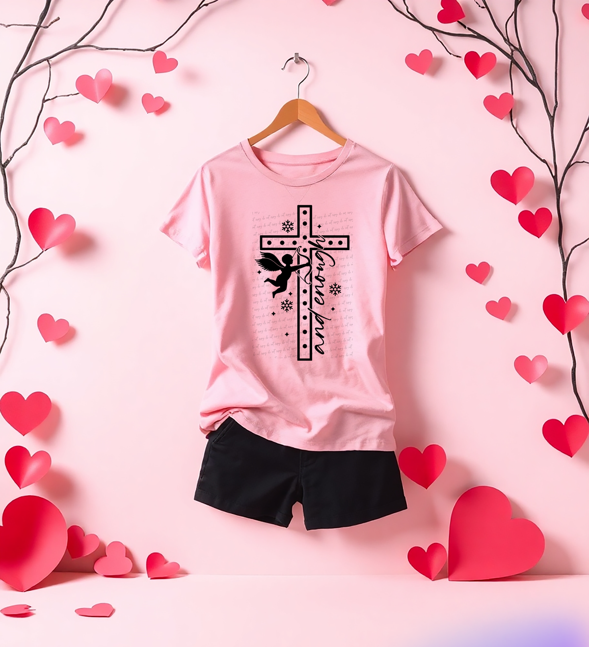 And Enough Black Cross Cupid 76154 DTF Transfer