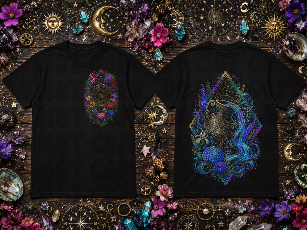 Floral Aquarius BACK ONLY (Starlight) DTF Transfer