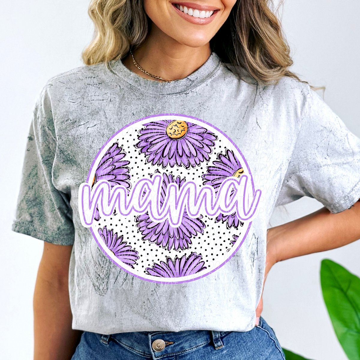 Mama Circle Aster Flower (CITY) DTF transfer