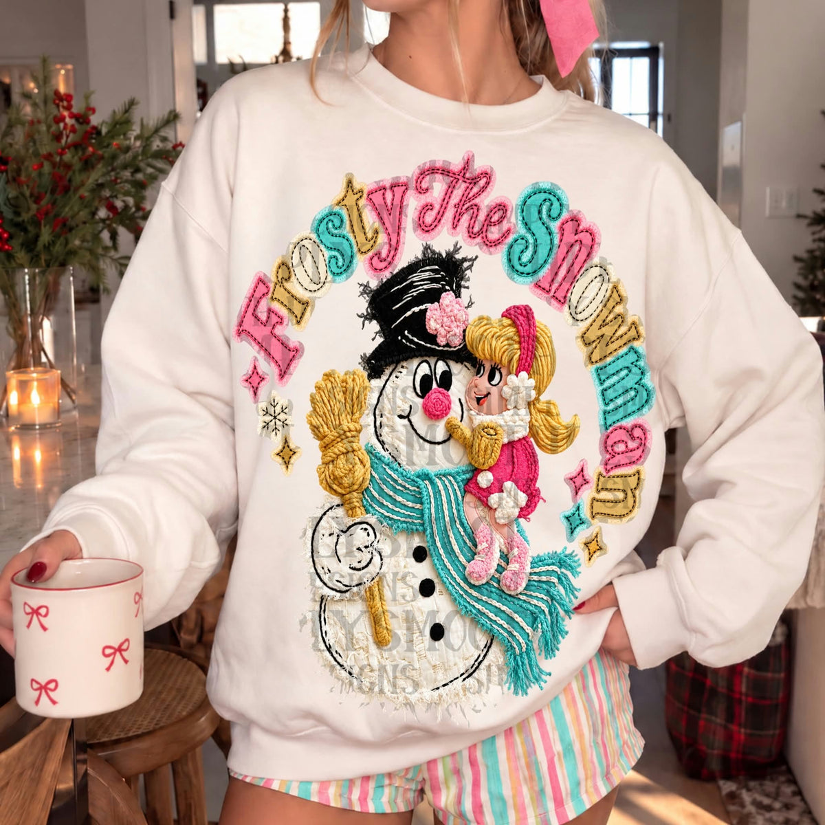 Frosty the snowman colorful stitch Sunday Special DTF Transfer