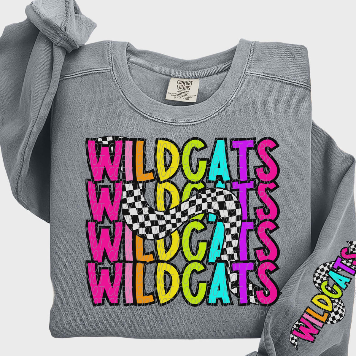 Wildcats Colorful Checker (City) DTF transfer